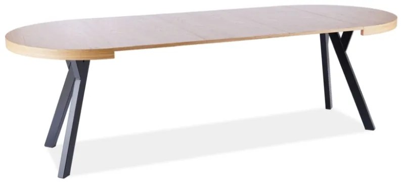 STÓŁ DOMINGO OKLEINA NATURALNA CZARNY MAT / CZARNY FI 100 (100-250) DIOMMI-80-3192