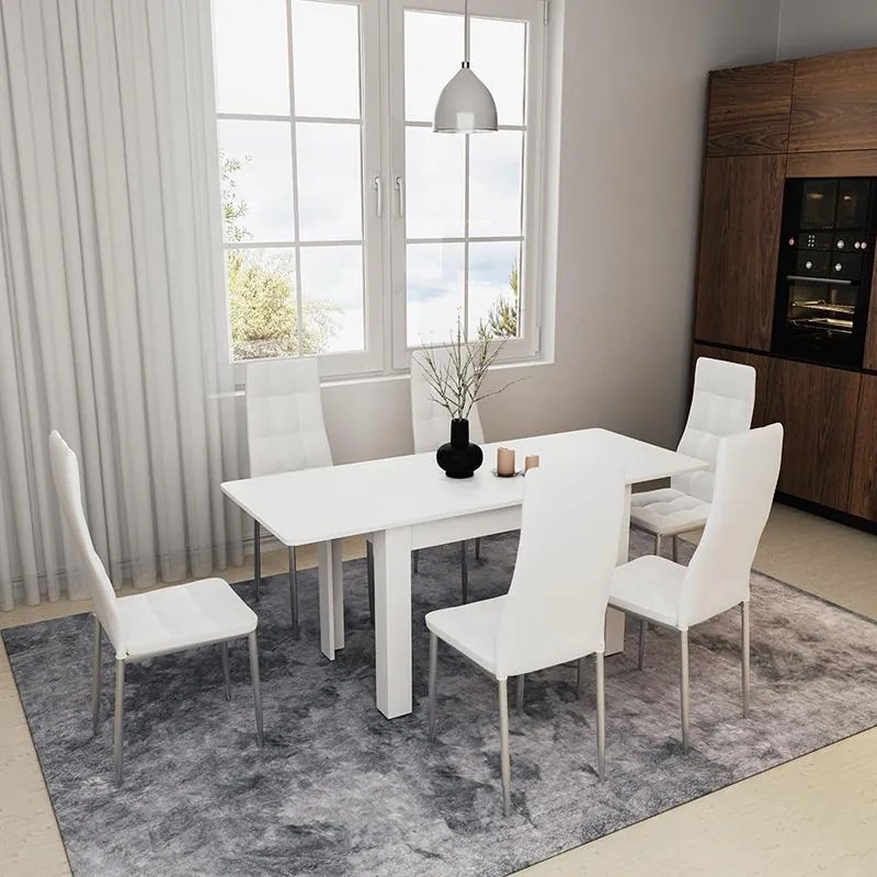 Τραπέζι Quiin επεκτεινόμενο λευκό 120-174x70x73.5εκ 164x70x73.5 εκ.