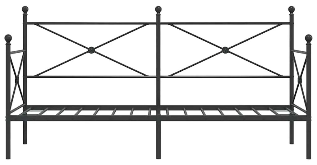 vidaXL Κρεβάτι ημέρας χωρίς στρώμα Μαύρο 80x200 cm Ατσάλι