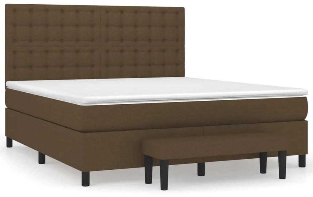 ΚΡΕΒΑΤΙ BOXSPRING ΜΕ ΣΤΡΩΜΑ ΣΚΟΥΡΟ ΚΑΦΕ 160X200 ΕΚ ΥΦΑΣΜΑΤΙΝΟ 3136928