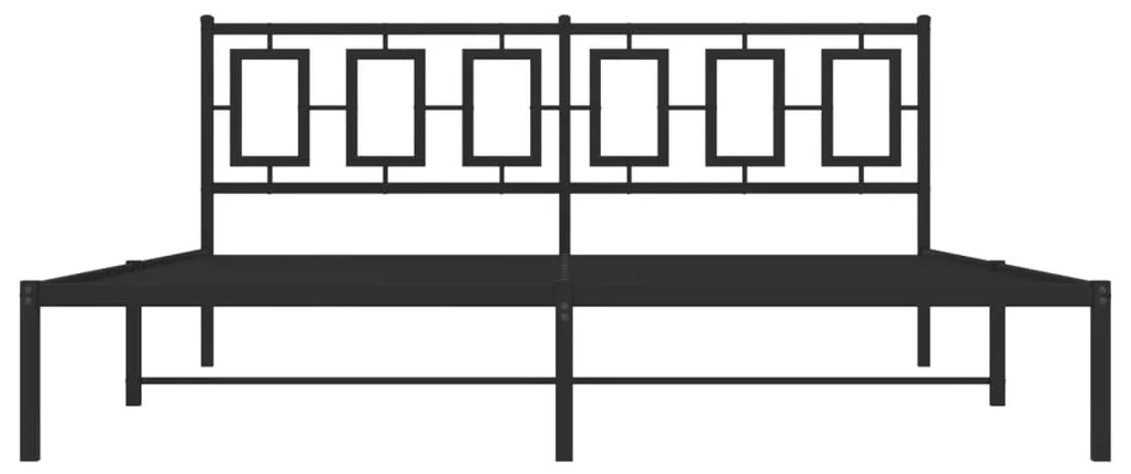 vidaXL Πλαίσιο Κρεβατιού με Κεφαλάρι Μαύρο 183 x 213 εκ. Μεταλλικό