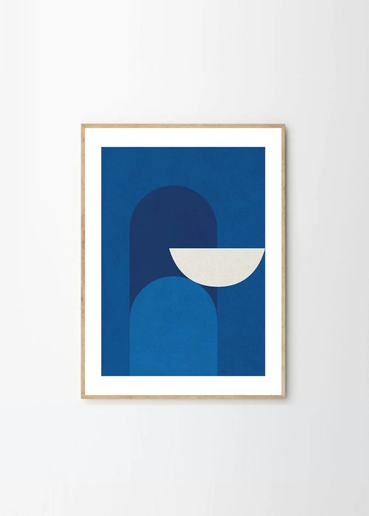 Πόστερ, Alexandra Papadimouli, Abstract Blue (30x40cm), Μπλε, Sustainable Paper,THE POSTER CLUB