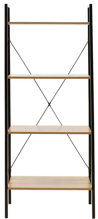 Βιβλιοθήκη Ramon pakoworld φυσικό-μαύρο 60x23x145,5εκ - 085-000001