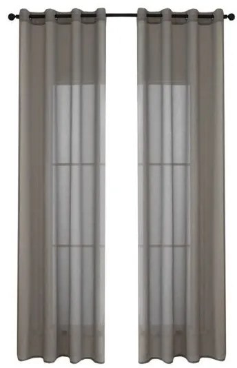 Beauty Home Κουρτίνα γάζα μονόχρωμη με 8 μεταλλικούς κρίκους Sharp Art 8448 140x270 Μπεζ