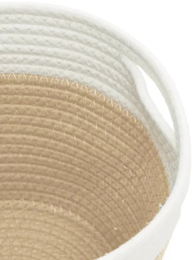 vidaXL Καλάθια Αποθήκευσης 2 τεμ. Μπεζ/Λευκό Ø24 x 18 εκ. Βαμβακερά