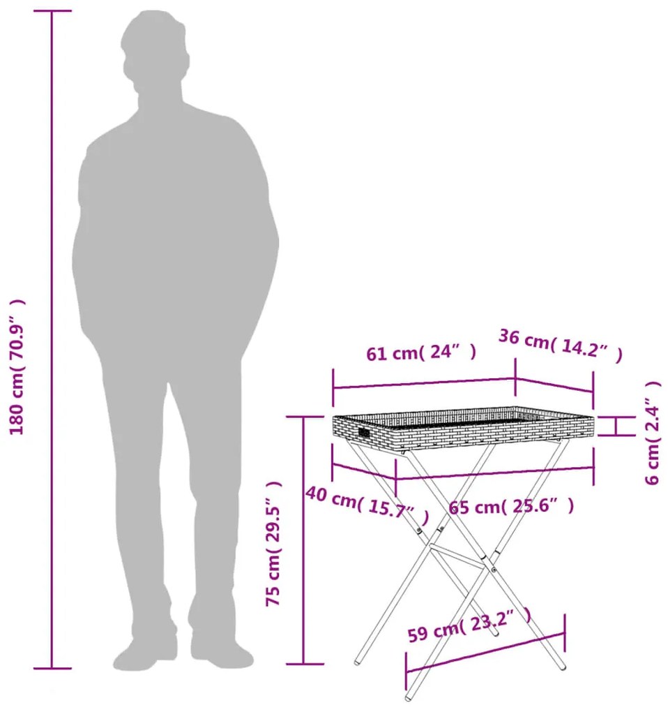 ΤΡΑΠΕΖΙ ΔΙΣΚΟΣ ΠΤΥΣΣΟΜΕΝΟ ΜΑΥΡΟ 65X40X75 ΕΚ. ΣΥΝΘΕΤΙΚΟ ΡΑΤΑΝ 365127