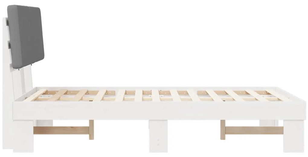 vidaXL Σκελετός Κρεβατιού με Επενδεδυμένο Κεφαλάρι Ανοιχτό γκρι