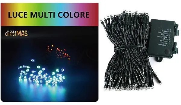 200 Χριστουγεννιάτικα Λαμπάκια LED Αδιάβροχα IP44 Πολύχρωμα 20Μ Εσωτερικού και Εξωτερικού χώρου σε Σειρά με Πράσινο Καλώδιο Arrango AN57501