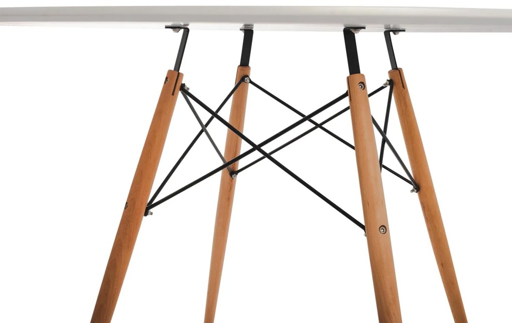 Σετ τραπεζαρίας MAGGIE C21186 5τμχ σε Λευκό MDF TOP & Καρέκλα Πολυπροπυλενίου 120x120x75 εκ.