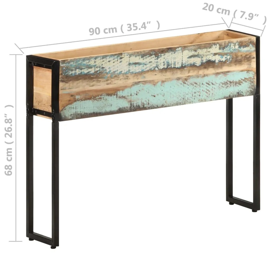 vidaXL Ζαρντινιέρα 90 x 20 x 68 εκ. από Μασίφ Ανακυκλωμένο Ξύλο