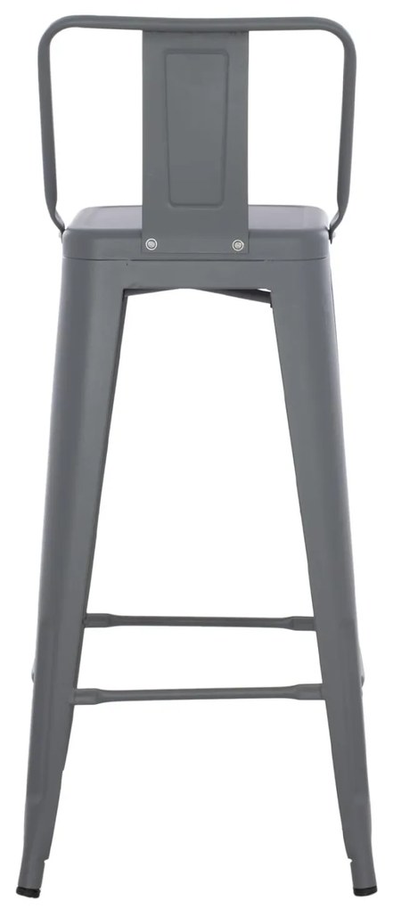 Σκαμπό μπάρ με πλάτη Melita-Pro Μεταλλικό Γκρι 42x42x100Υ εκ. 42x42x100 εκ.