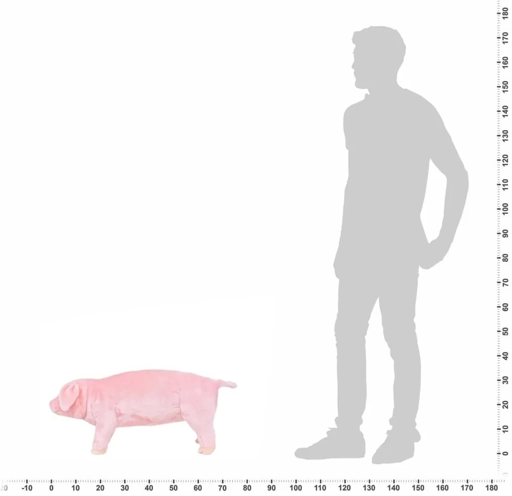 vidaXL Παιχνίδι Γουρούνι σε Όρθια Στάση Ροζ XXL Λούτρινο