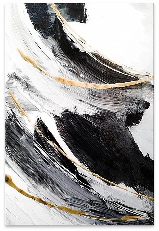 Πίνακας σε καμβά &quot;Golden And Silver Reflections&quot; Megapap ψηφιακής εκτύπωσης 50x75x3εκ.