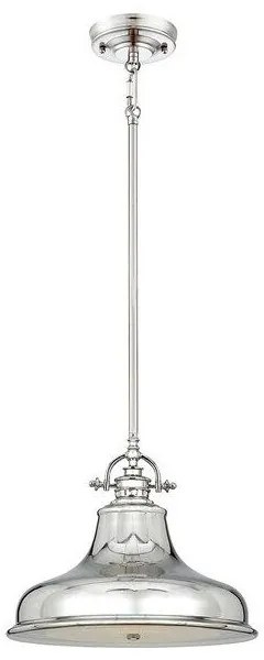 Κρεμαστό Φωτιστικό Οροφής 1xE27 Καμπάνα Φ34cm Emery Elstead Lighting-QZ-EMERY-P-M-IS-Ασημί QZ-EMERY-P-M-IS