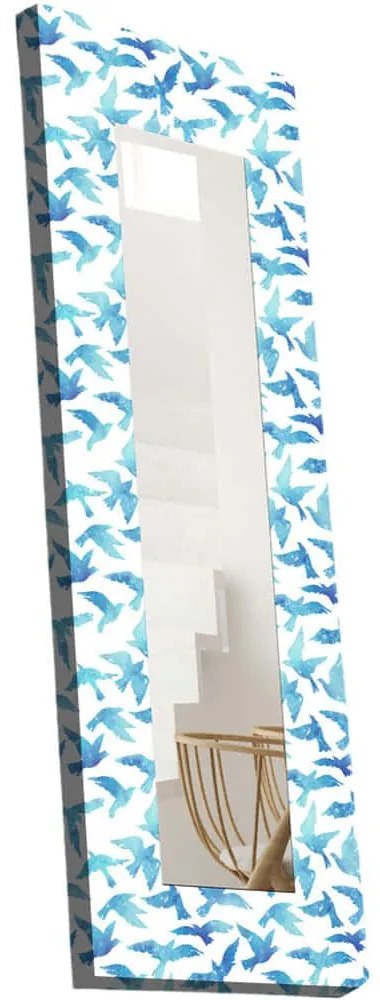 Καθρέπτης Τοίχου 814MVT1115 40x120cm White-Blue Wallity Wood, Canvas