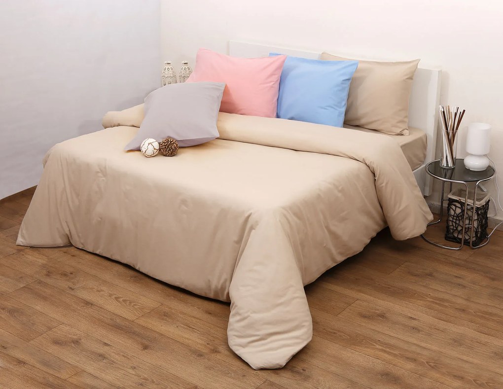 Σετ Παπλωματοθήκη Υπέρδιπλη 220x240 3100 Φανέλλα Μπεζ Viopros