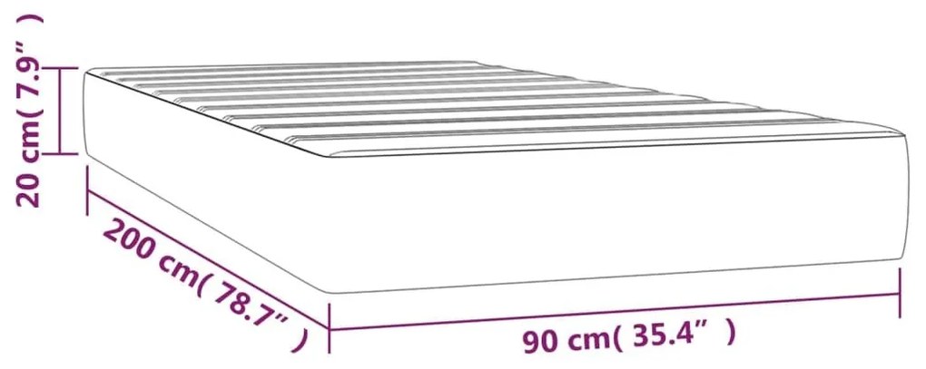 Στρώμα με Pocket Springs Καφέ 90x200x20 εκ. Συνθετικό Δέρμα - Καφέ