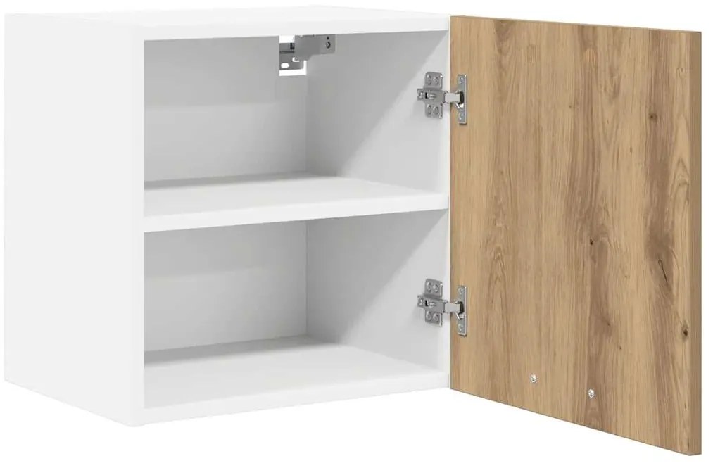 vidaXL Κρεμαστό ντουλάπι Χειροποίητη Δρυς και Λευκό 40 x 31 x 40 εκ.