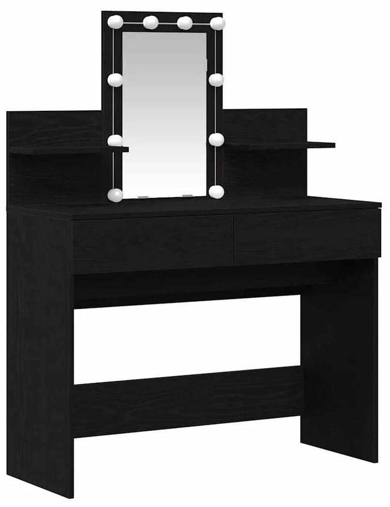 vidaXL Κομοδίνο Μαύρη δρυς 100 x 40 x 130 εκ Επεξεργασμένο ξύλο