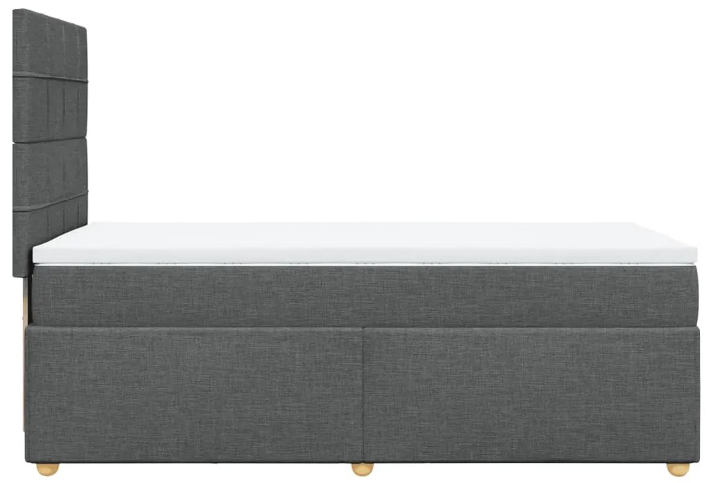 ΚΡΕΒΑΤΙ BOXSPRING ΜΕ ΣΤΡΩΜΑ ΣΚΟΥΡΟ ΓΚΡΙ 90X190 ΕΚ. ΥΦΑΣΜΑΤΙΝΟ 3293436