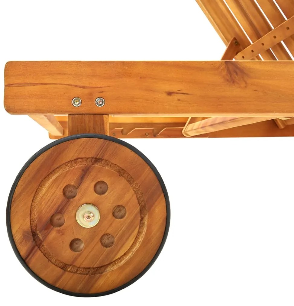 vidaXL Ξαπλώστρα Κήπου από Μασίφ Ξύλο Ακακίας με Μαξιλάρι