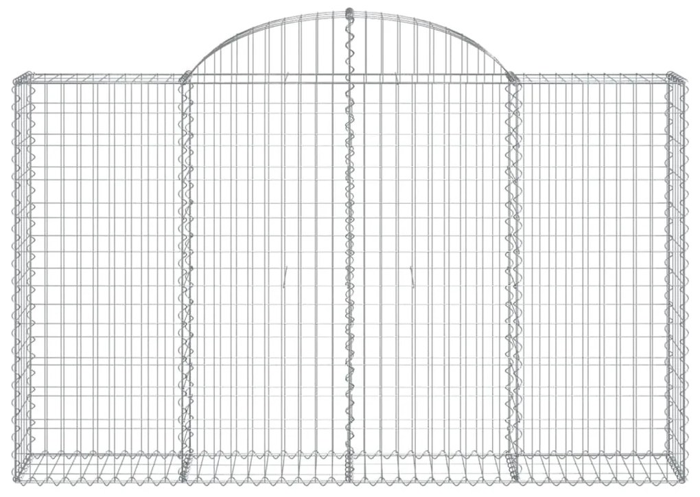 Συρματοκιβώτια Τοξωτά 11 τεμ. 200x30x120/140 εκ. Γαλβαν. Ατσάλι - Ασήμι