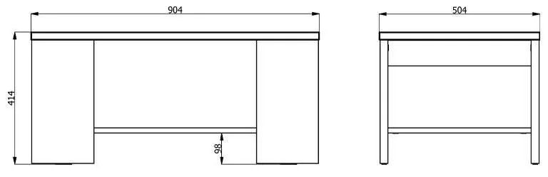 Τραπεζάκι Σαλονιού Union Γκρί Δρύς 90x50x41 εκ.