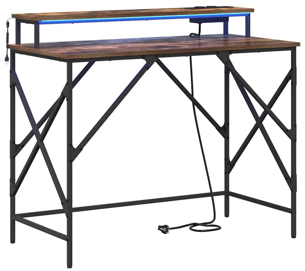 vidaXL Γραφείο Καπνιστή δρυς 100 x 50 x 86.5 εκ Επεξεργασμένο ξύλο
