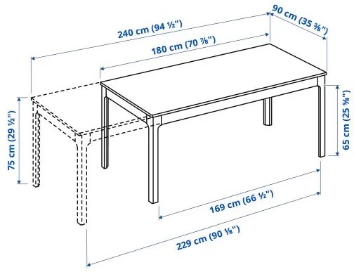 EKEDALEN/KLINTEN τραπέζι και 8 καρέκλες, 180/240 cm 294.828.52