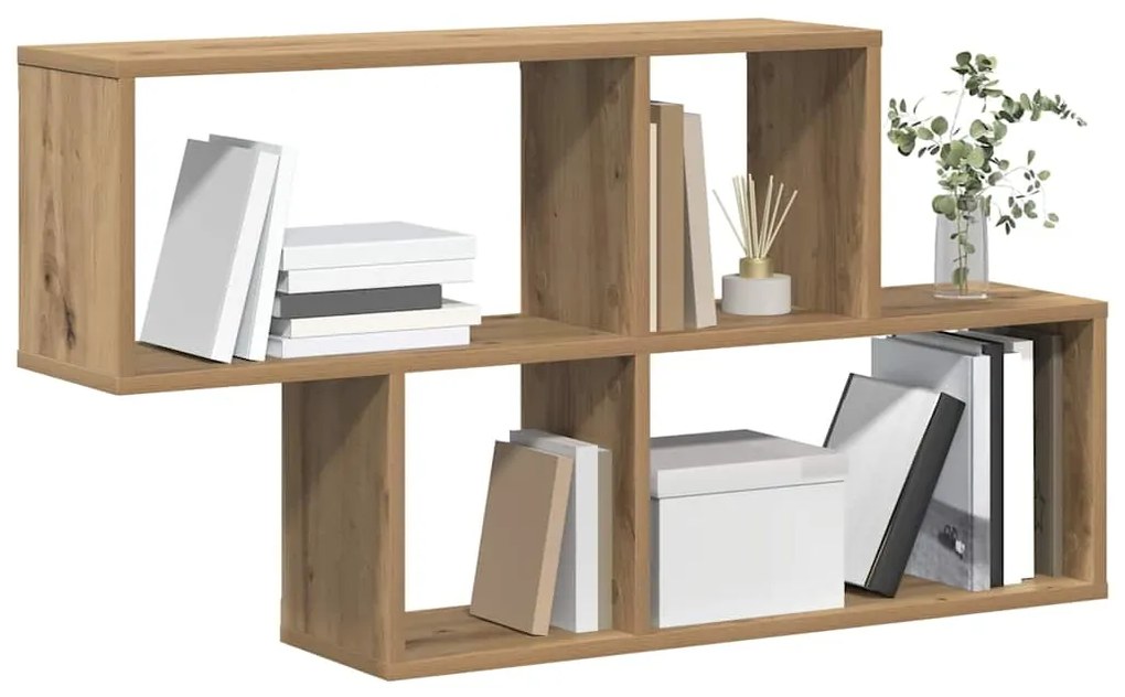 vidaXL Ράφι τοίχου artisan δρυς 100 x 20 x 53 εκ Επεξεργασμένο ξύλο