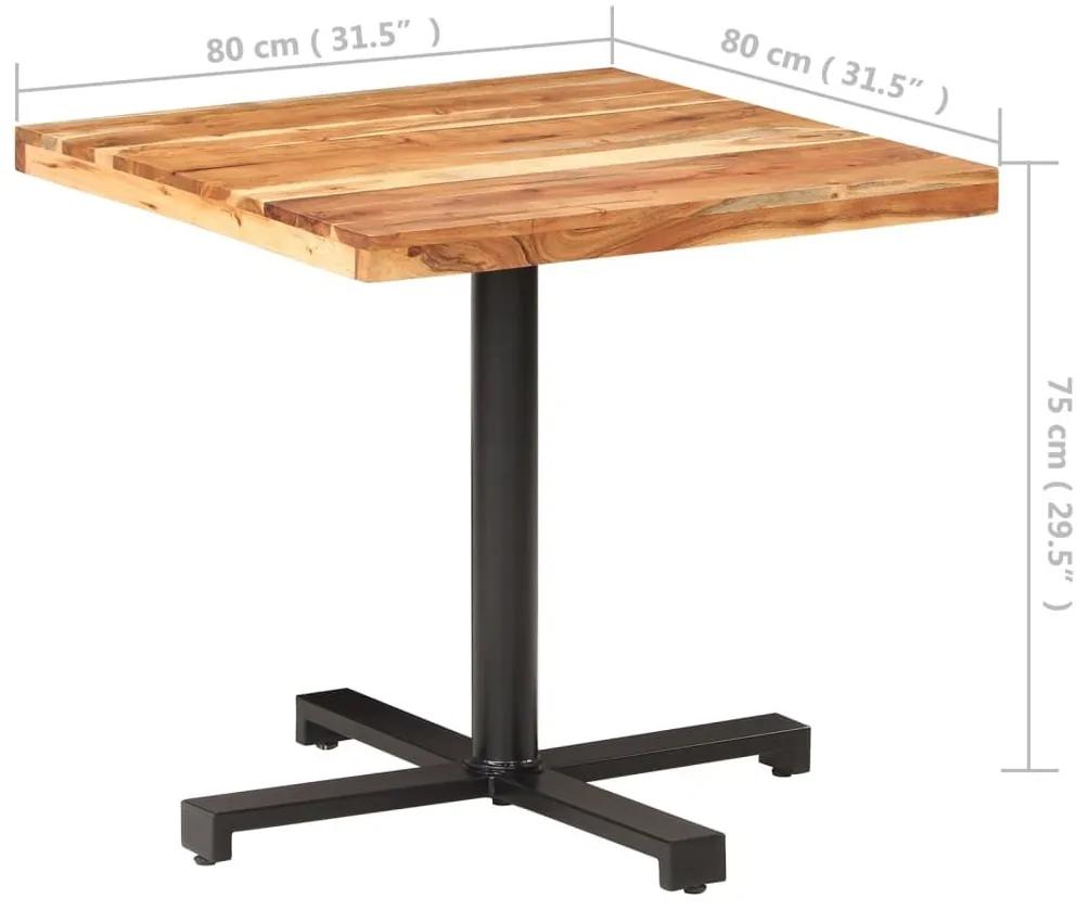 Τραπέζι Bistro Τετράγωνο 80 x 80 x 75 εκ. Μασίφ Ξύλο Ακακίας - Καφέ