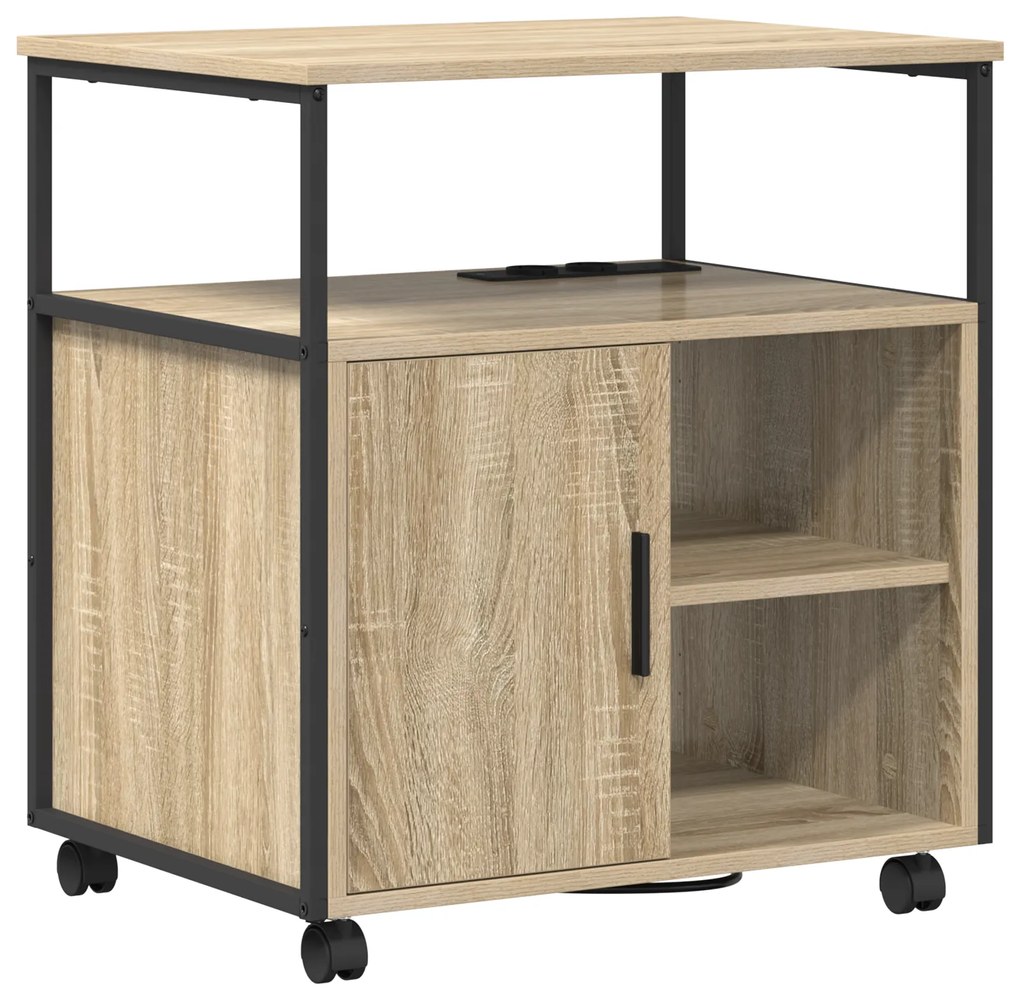 vidaXL Γραφείο Ντουλάπι με τροχούς Sonoma Δρυς 60 x 46 x 67 εκ.