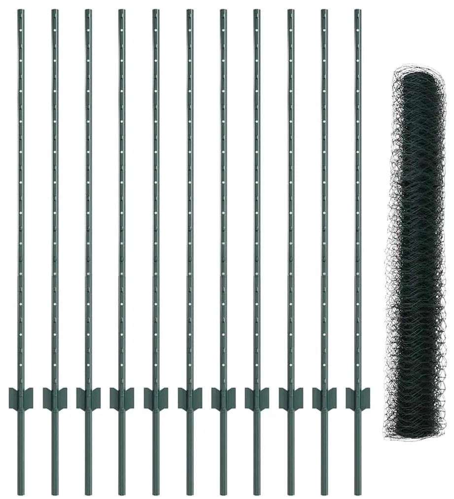 vidaXL Τεντώτο με στήριγμα Πράσινο 1,2 x 25 m Ατσάλι
