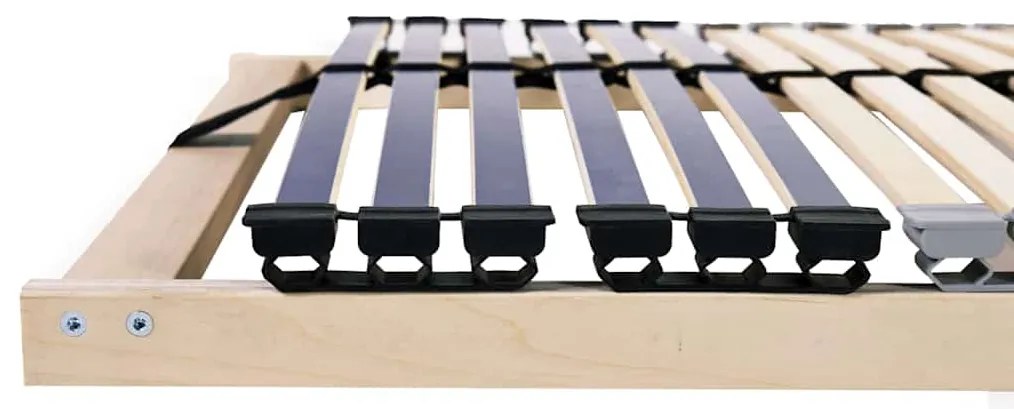 vidaXL Βάση κρεβατιού με λάμες Καφέ 120 x 190 cm Στερεό Ξύλο Μηλιάς