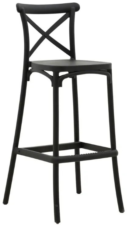 Σκαμπό μπαρ Crossie pp μαύρο 44x44x113εκ 44x44x113 εκ.