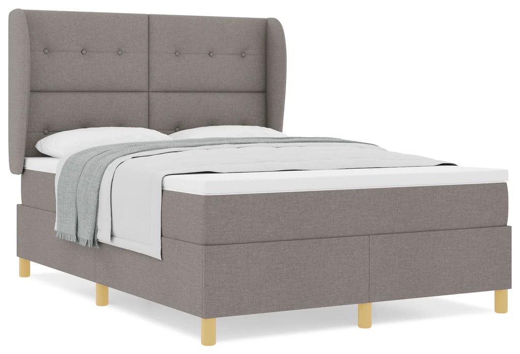 vidaXL Κρεβάτι Box Spring με Στρώμα Ταμπα 140x190 εκ. Ύφασμα