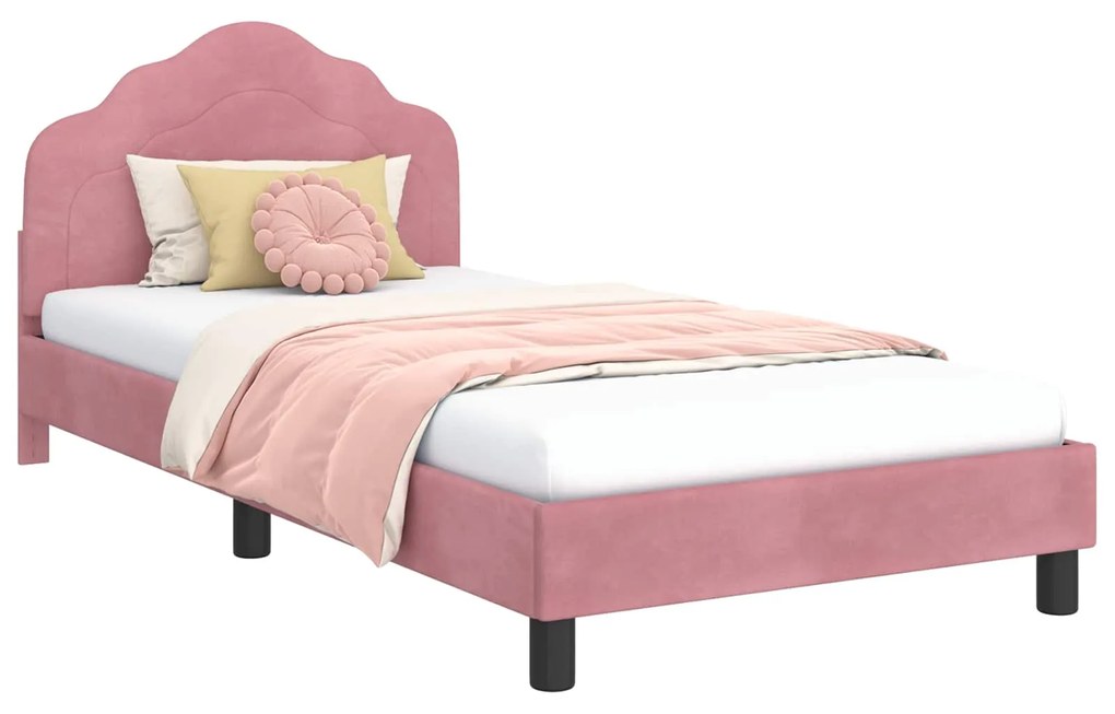 vidaXL Κρεβάτι Παιδικής Κρεβατοκάμαρας με Κεφαλάκι Ροζ 80 x 200 cm