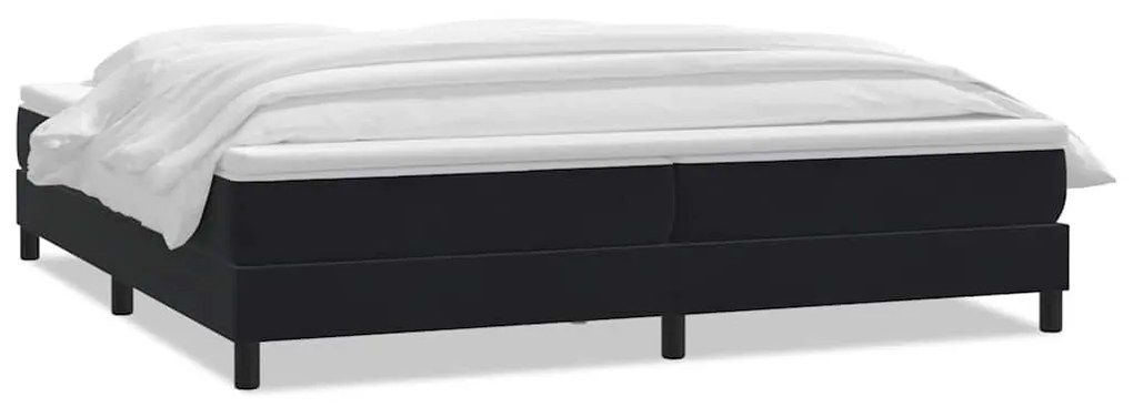 Κρεβάτι Boxspring με Στρώμα Μαύρο 180x210 εκ. Βελούδινο - Μαύρο