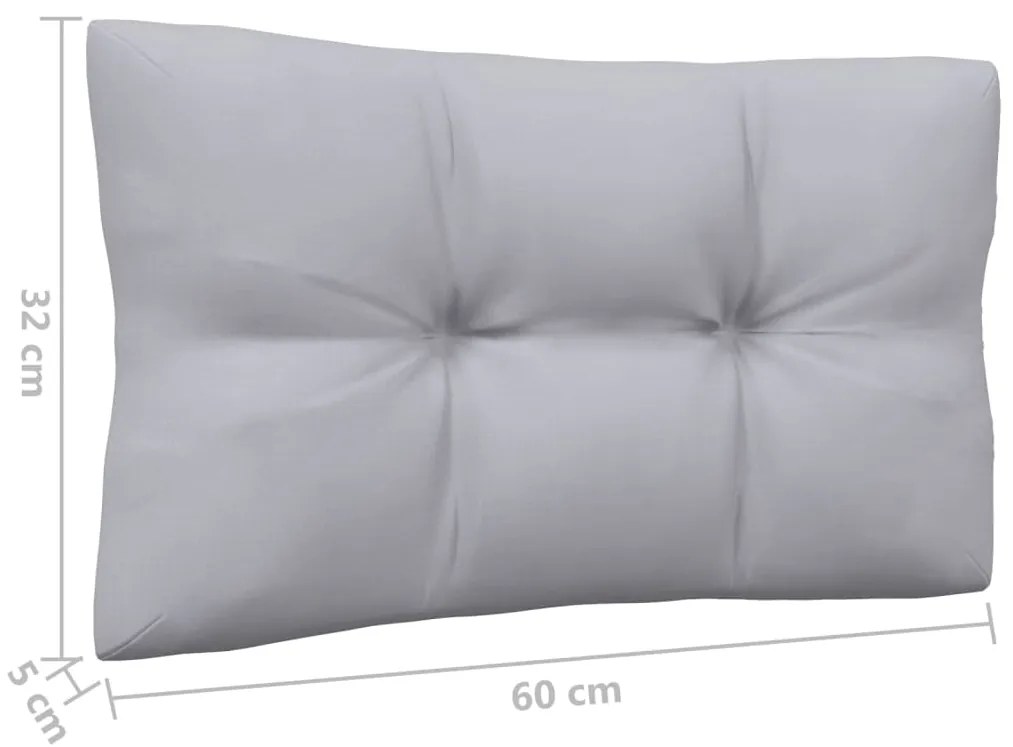 vidaXL Καναπές Κήπου Τετραθέσιος από Μασίφ Πεύκο με Γκρι Μαξιλάρια