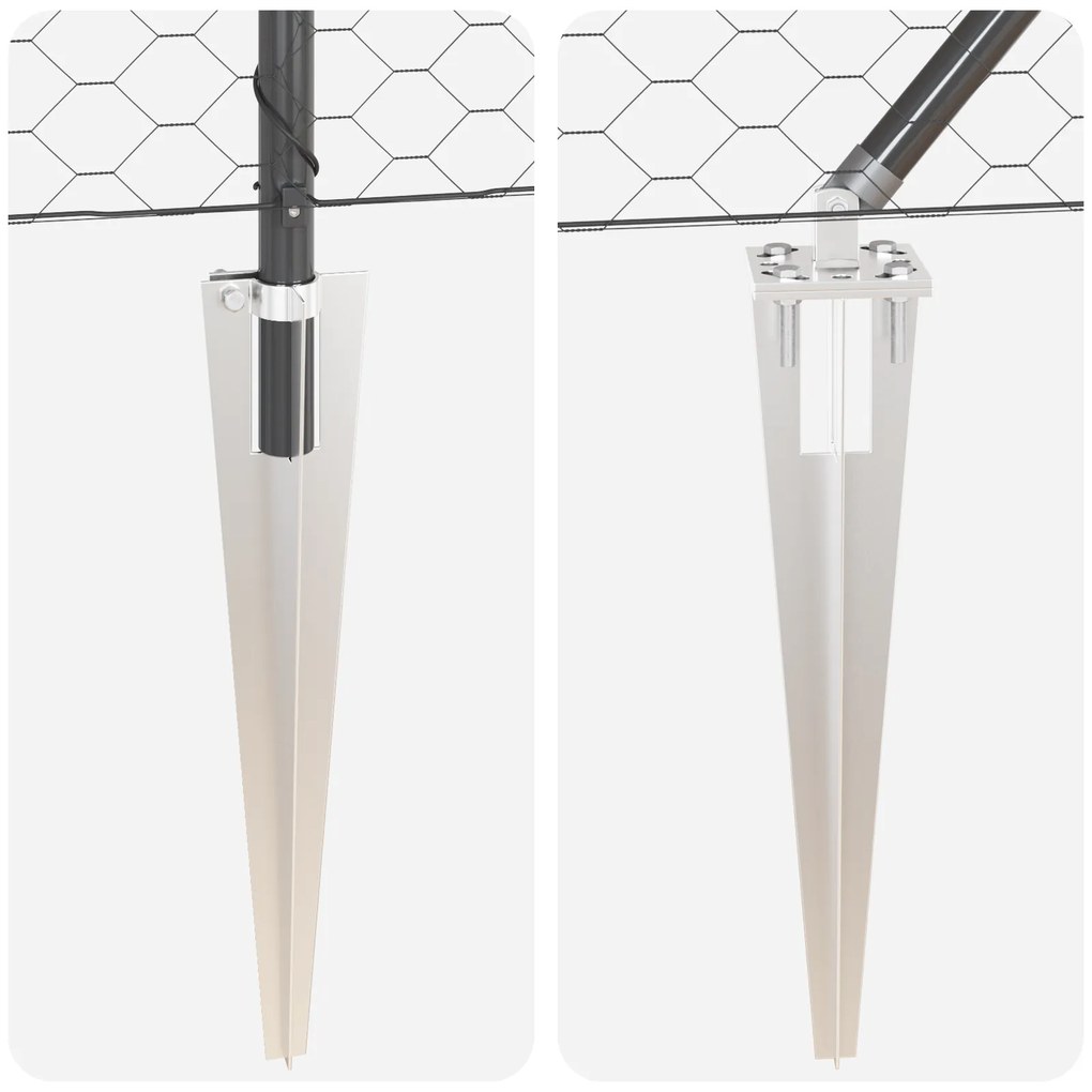 vidaXL Φράχτης Εξάγωνο Γκρι 1.4x50 μ Χάλυβας
