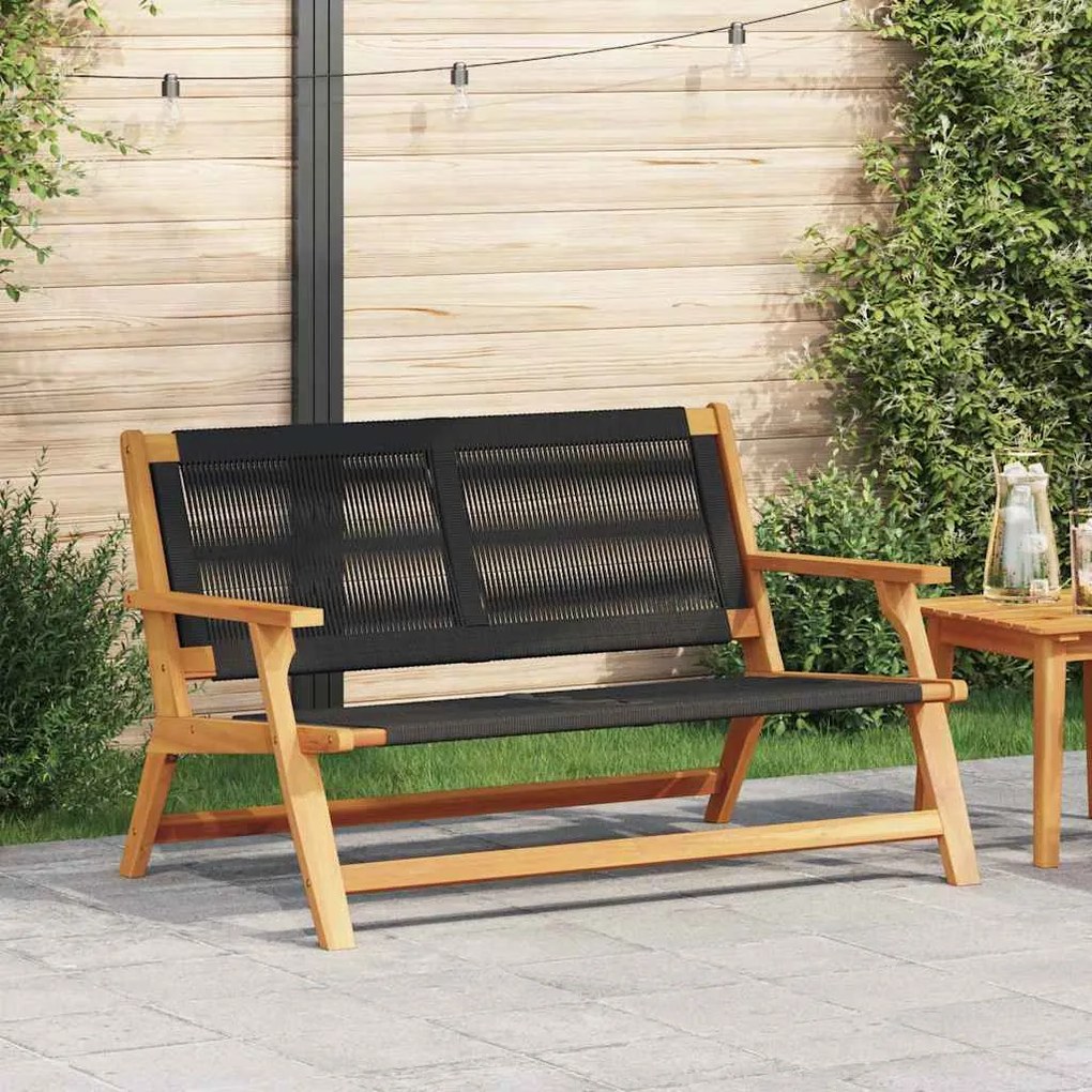 vidaXL Παγκάκι Κήπου Μαύρο 76x122x73 εκ. Μασίφ ξύλο ακακίας