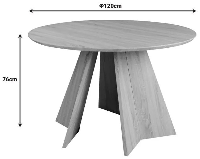 Τραπέζι Bibble MDF σε μαύρη απόχρωση Φ120x76εκ