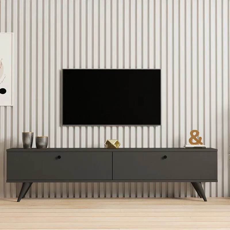 Έπιπλο τηλεόρασης Jate ανθρακί 160x25x40 εκ. 160x25x45 εκ.