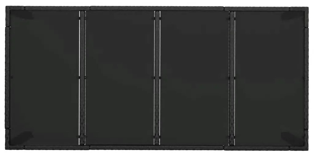 vidaXL Σετ Τραπεζαρίας Κήπου 7 Τεμ. Μαύρο Συνθετικό Ρατάν με Μαξιλάρια