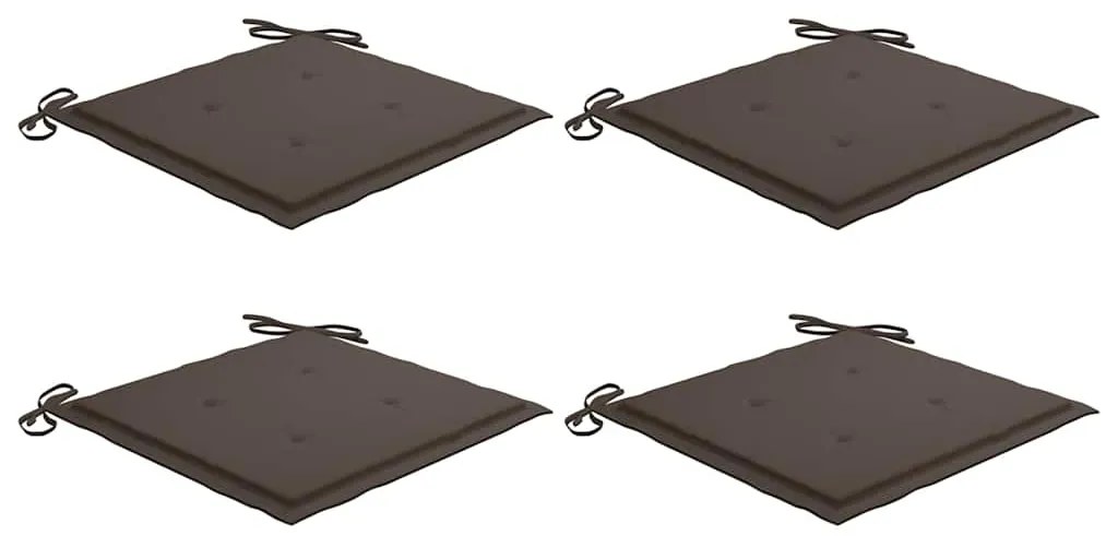 vidaXL Μαξιλάρια Καρέκλας Κήπου 4 τεμ. Taupe 40x40x4 εκ. Υφασμάτινα