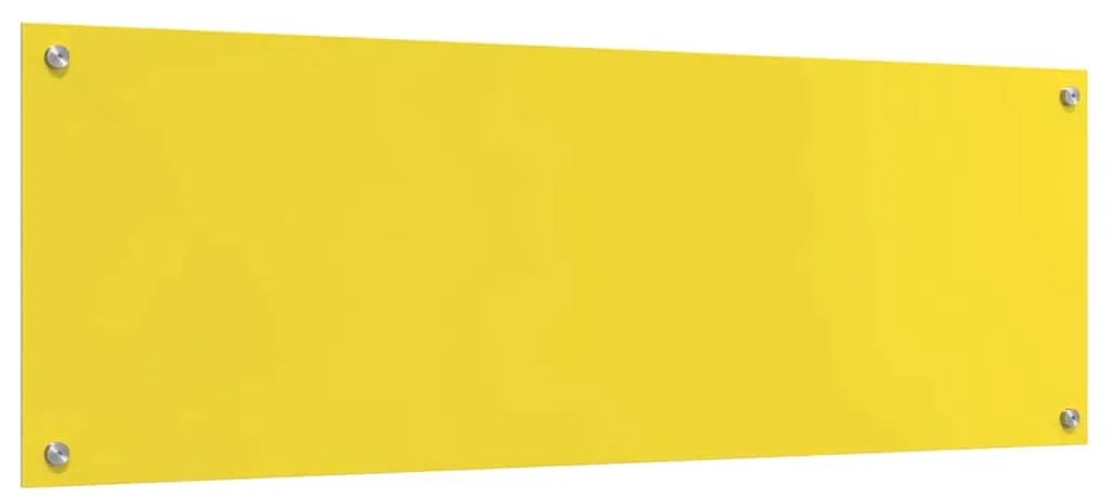 vidaXL Πίσω Πάνελ Κουζίνας Κίτρινο 120 x 40 x 0.6 εκ. σκληρυμένο γυαλί