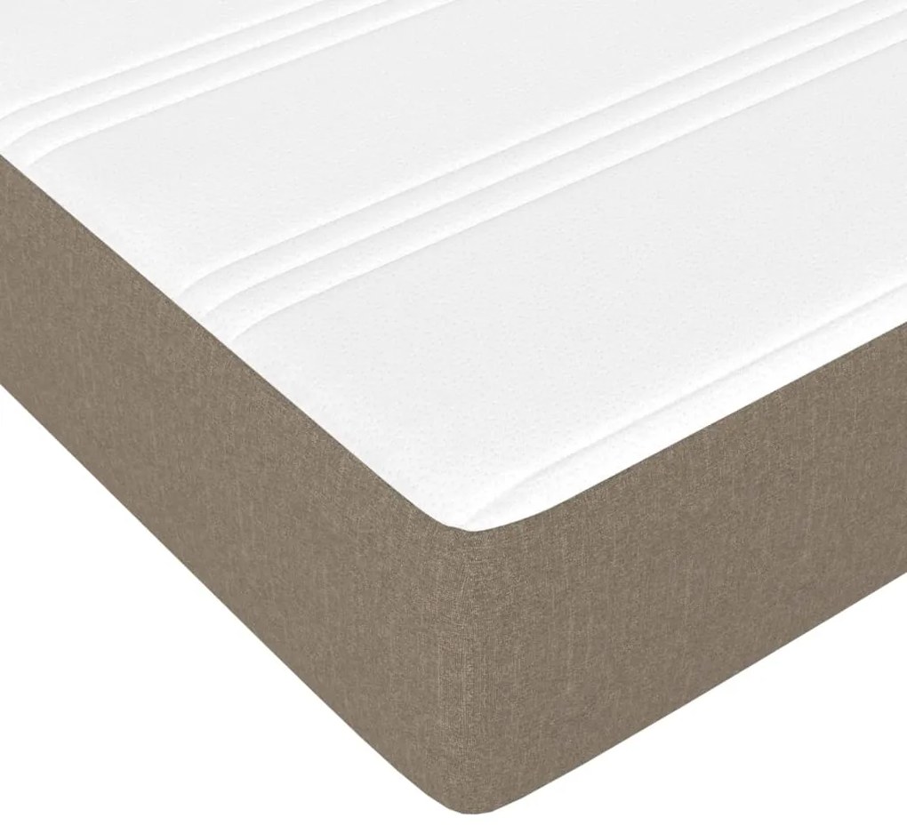 Κρεβάτι Boxspring με Στρώμα Taupe 140x200 εκ. Υφασμάτινο - Μπεζ-Γκρι