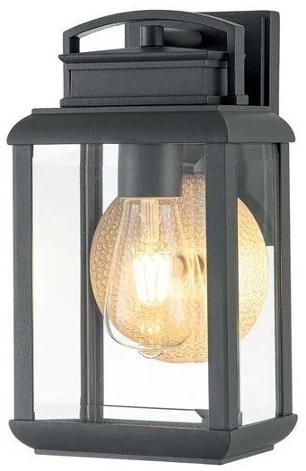 Φανάρι Απλίκα Φωτιστικό Τοίχου 1xE27 30cm IP44 Byron Elstead Lighting-QZ-BYRON-S-GR-Ανθρακί QZ-BYRON-S-GR