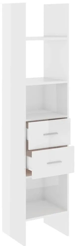 vidaXL Βιβλιοθήκη Γυαλιστερό Λευκό 40 x 35 x 180 εκ. από Επεξ. Ξύλο