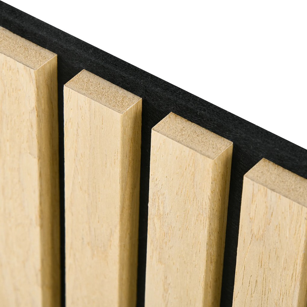 HOMCOM Ακουστικό Πάνελ, Ηχοαπορρόφηση, DIY Πάνελ με Λάμες, MDF &amp; Πολυεστέρας, Εύκολη Εγκατάσταση, Δρυς